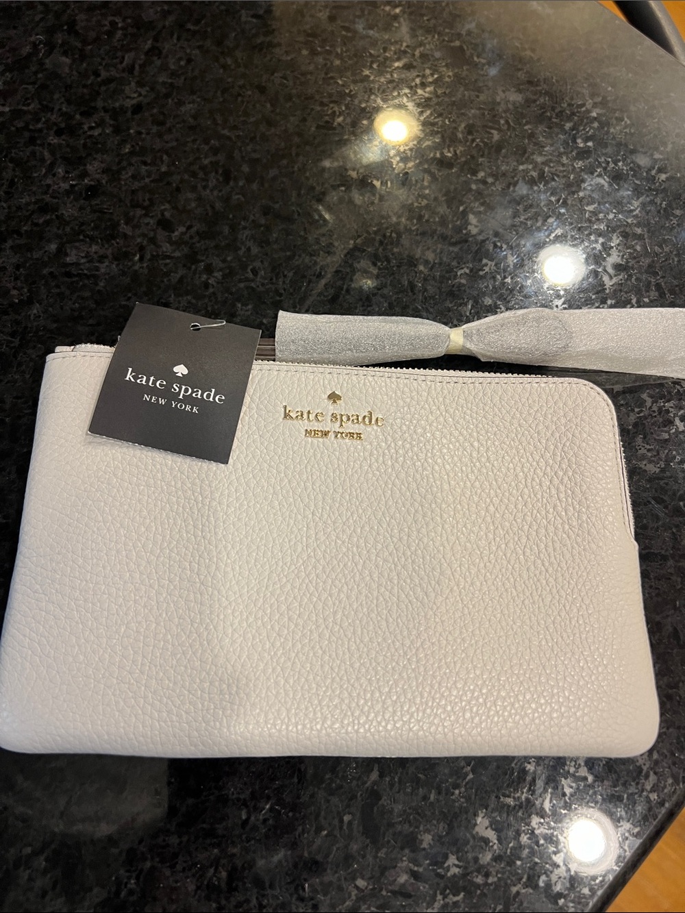 Kate Spade Pebbled Leather Wristlet in White
